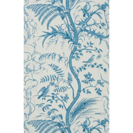 Bird and Thistle wallpaper in Blue by Brunschwig & Fils