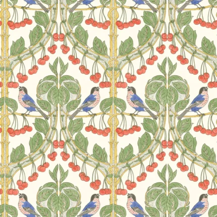 Birds & Cherries wallpaper in Multi by G P & J Baker, animal/insects pattern