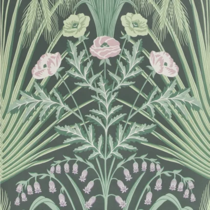 Bluebell wallpaper in Sage On Charcoal by Cole & Son