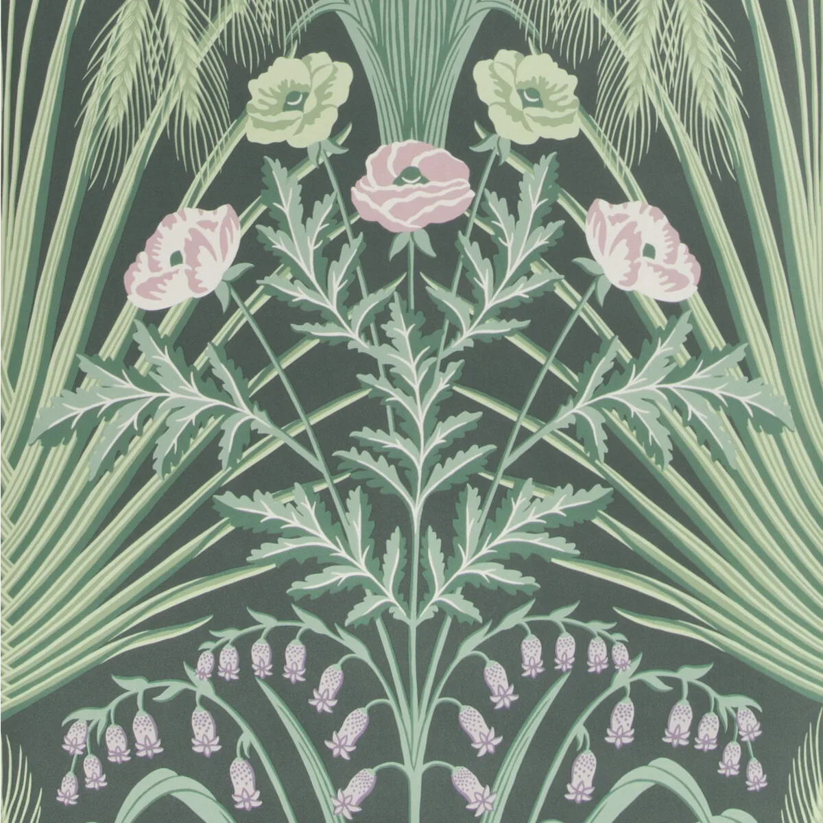 Bluebell wallpaper in Sage On Charcoal by Cole & Son