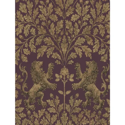 Boscobel Oak wallpaper in Gold/claret by Cole & Son