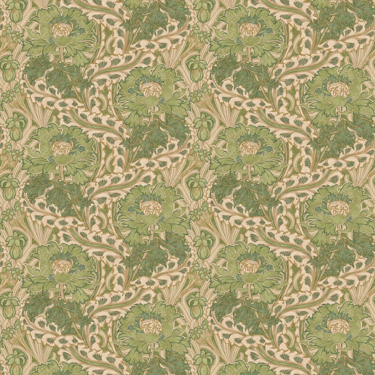 Brantwood wallpaper in Green by G P & J Baker, botanical & floral pattern