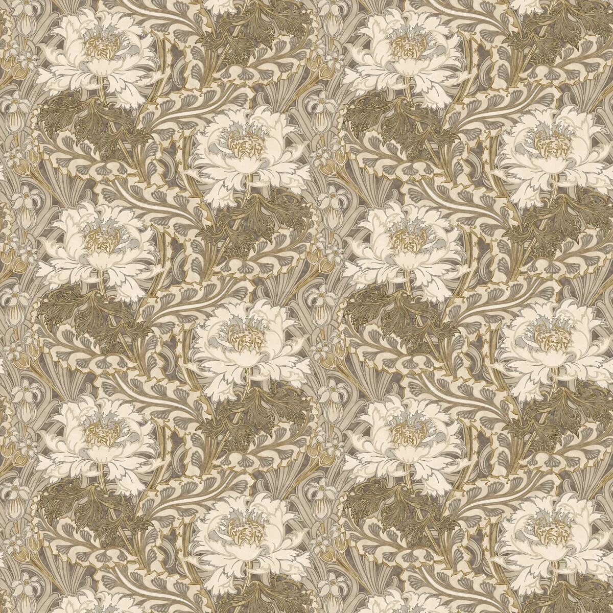 Brantwood wallpaper in Woodsmoke by G P & J Baker, botanical & floral pattern
