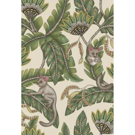 Bush Baby wallpaper in Sge and Chrt/prchmnt by Cole & Son, animal/insects pattern