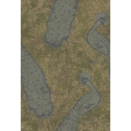 Byron wallpaper in Teal and Pewter by Cole & Son, damask pattern