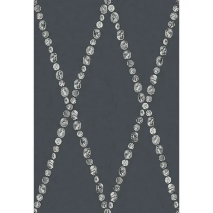 Cammei wallpaper in Silver On Ink by Cole & Son, diamond pattern