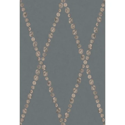 Cammei wallpaper in Slate and Rose Gold by Cole & Son, diamond pattern