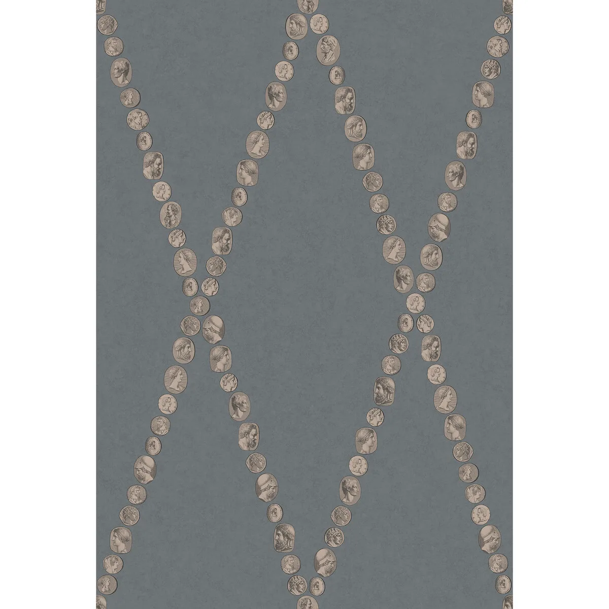 Cammei wallpaper in Slate and Rose Gold by Cole & Son, diamond pattern