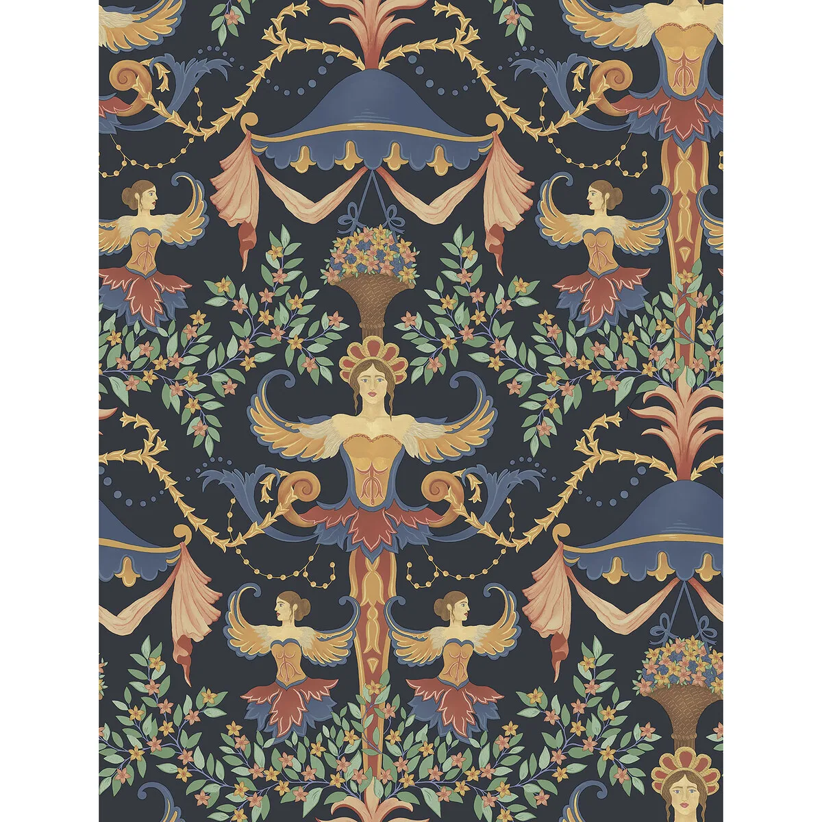 Chamber Angels wallpaper in Denim by Cole & Son