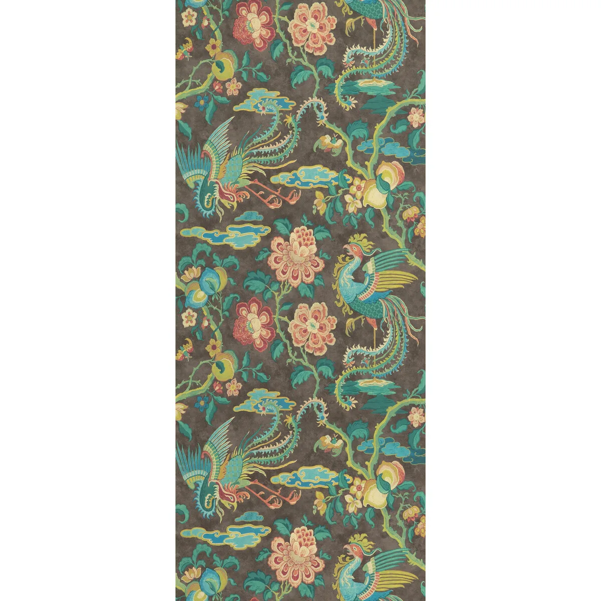 Chifu wallpaper in Charcoal/multi by G P & J Baker, animal/insects pattern