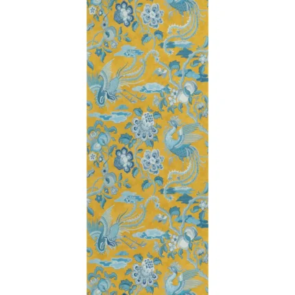 Chifu wallpaper in Ochre/blue by G P & J Baker, animal/insects pattern