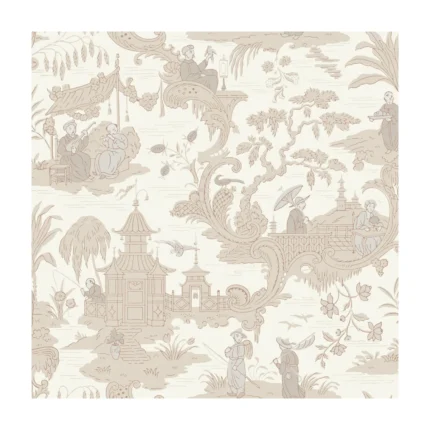 Chinese Toile wallpaper in Neutral by Cole & Son, chinoiserie pattern