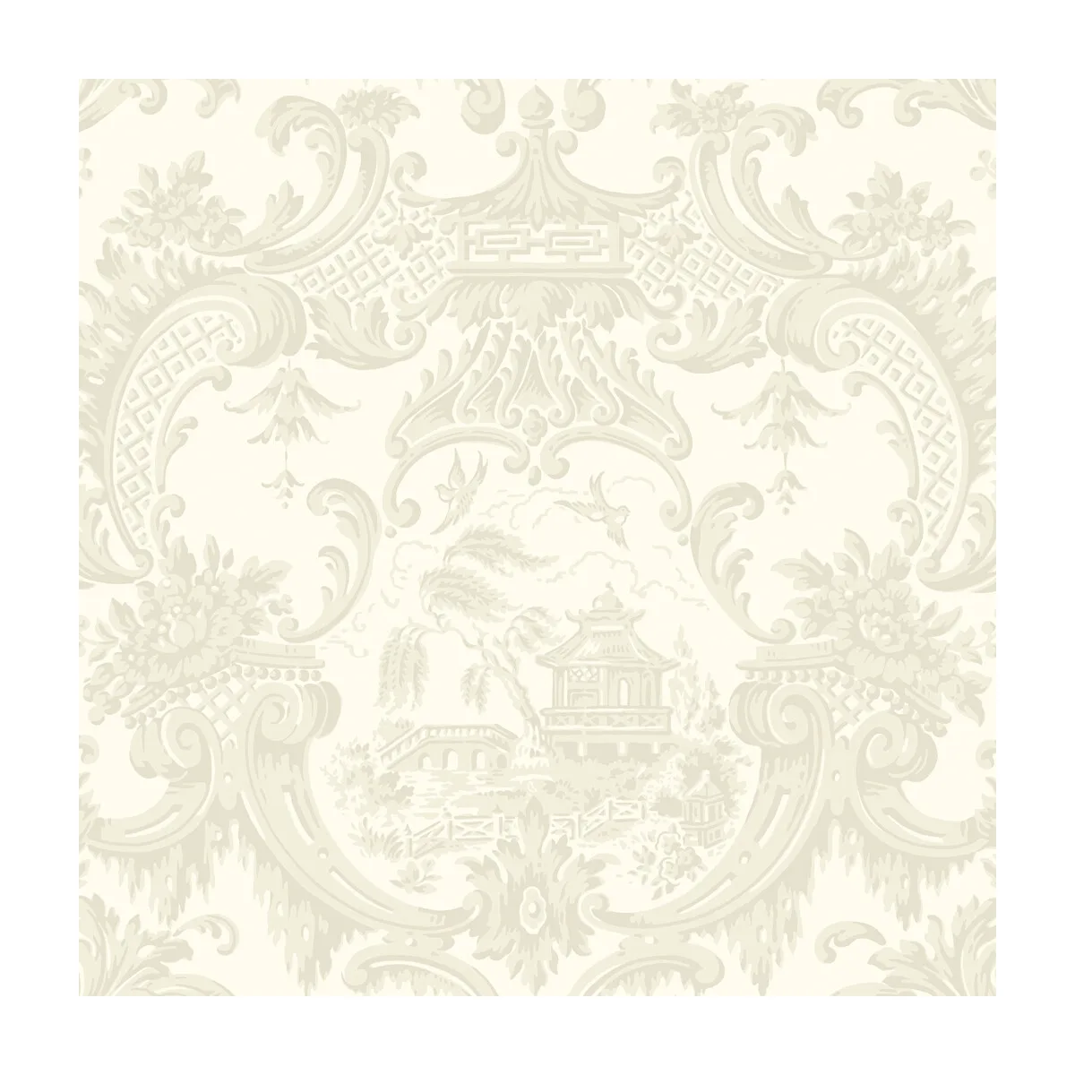 Chippendale China wallpaper in Ivory by Cole & Son, chinoiserie pattern