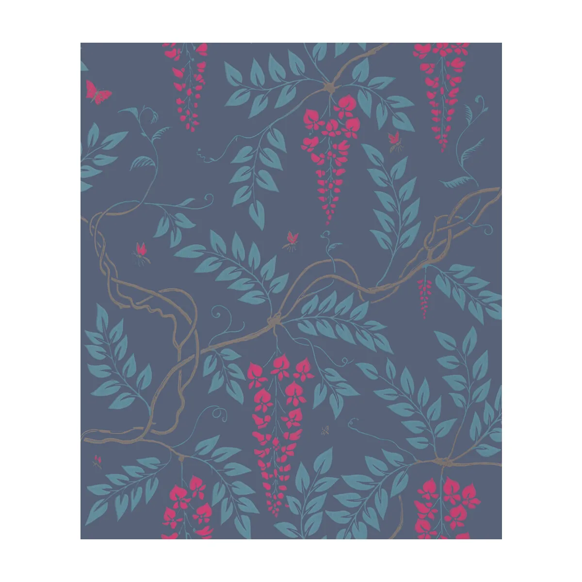 Egerton Indigo Wallpaper - Archive Anthology Collection by Cole & Son - Shop Safe in Houston Wallpapering Egerton wallpaper in Indigo by Cole & Son, botanical & floral pattern