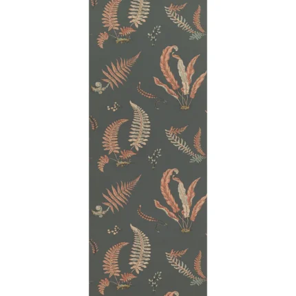 Ferns wallpaper in Coral/charcoal by G P & J Baker, botanical & floral pattern