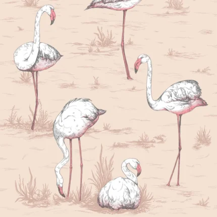 Flamingos wallpaper in Plaster Pink by Cole & Son