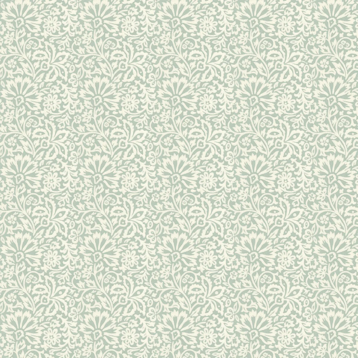 Flora wallpaper in Aqua by G P & J Baker, botanical & floral pattern
