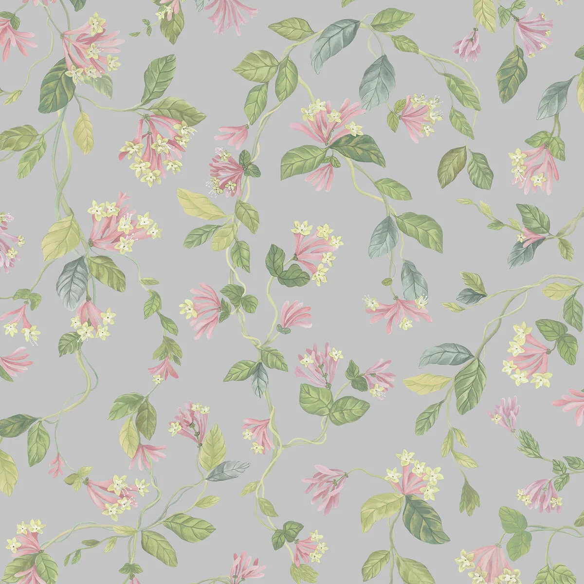 Flora wallpaper in Grey/pink by Cole & Son, botanical & floral pattern
