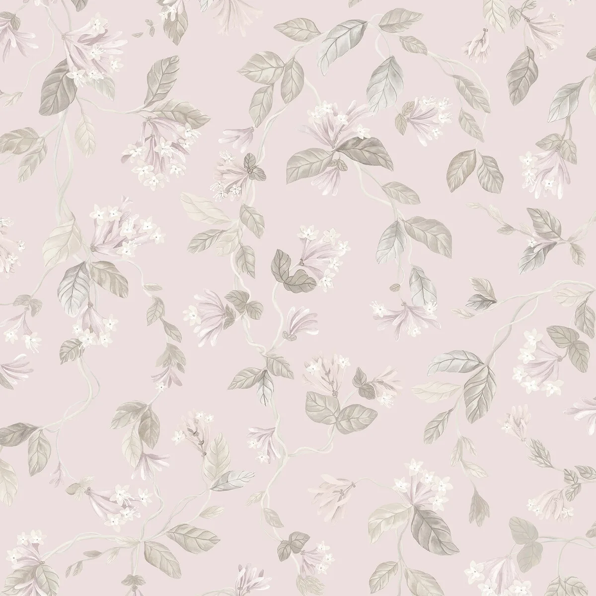 Flora wallpaper in Pink/grey by Cole & Son, botanical & floral pattern