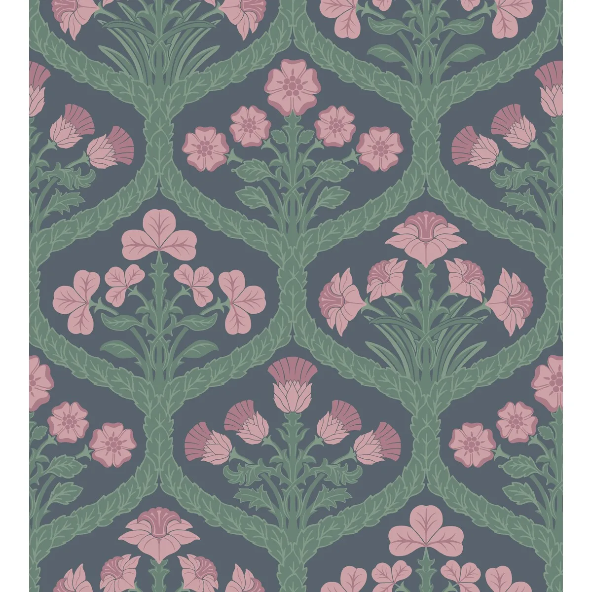 Floral Kingdom wallpaper in Rose/fores by Cole & Son, botanical & floral pattern
