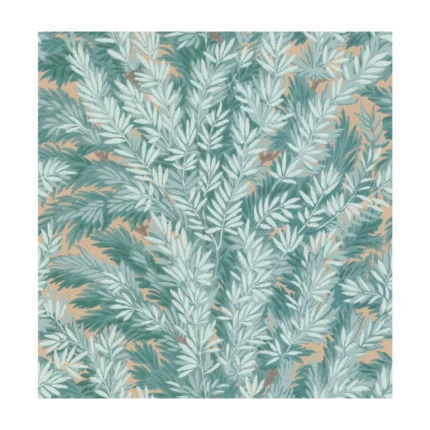 Florencecourt wallpaper in Teal by Cole & Son, botanical & floral pattern