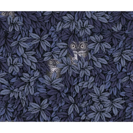 Foglie E Civette wallpaper in Midnight by Cole & Son, animal/insects pattern