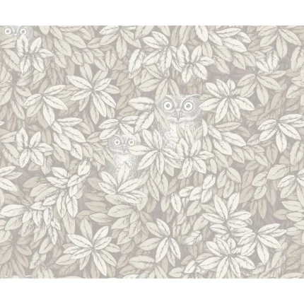 Foglie E Civette wallpaper in White by Cole & Son, animal/insects pattern