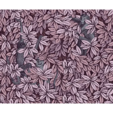 Foglie E Scimmie wallpaper in Blush by Cole & Son, animal/insects pattern