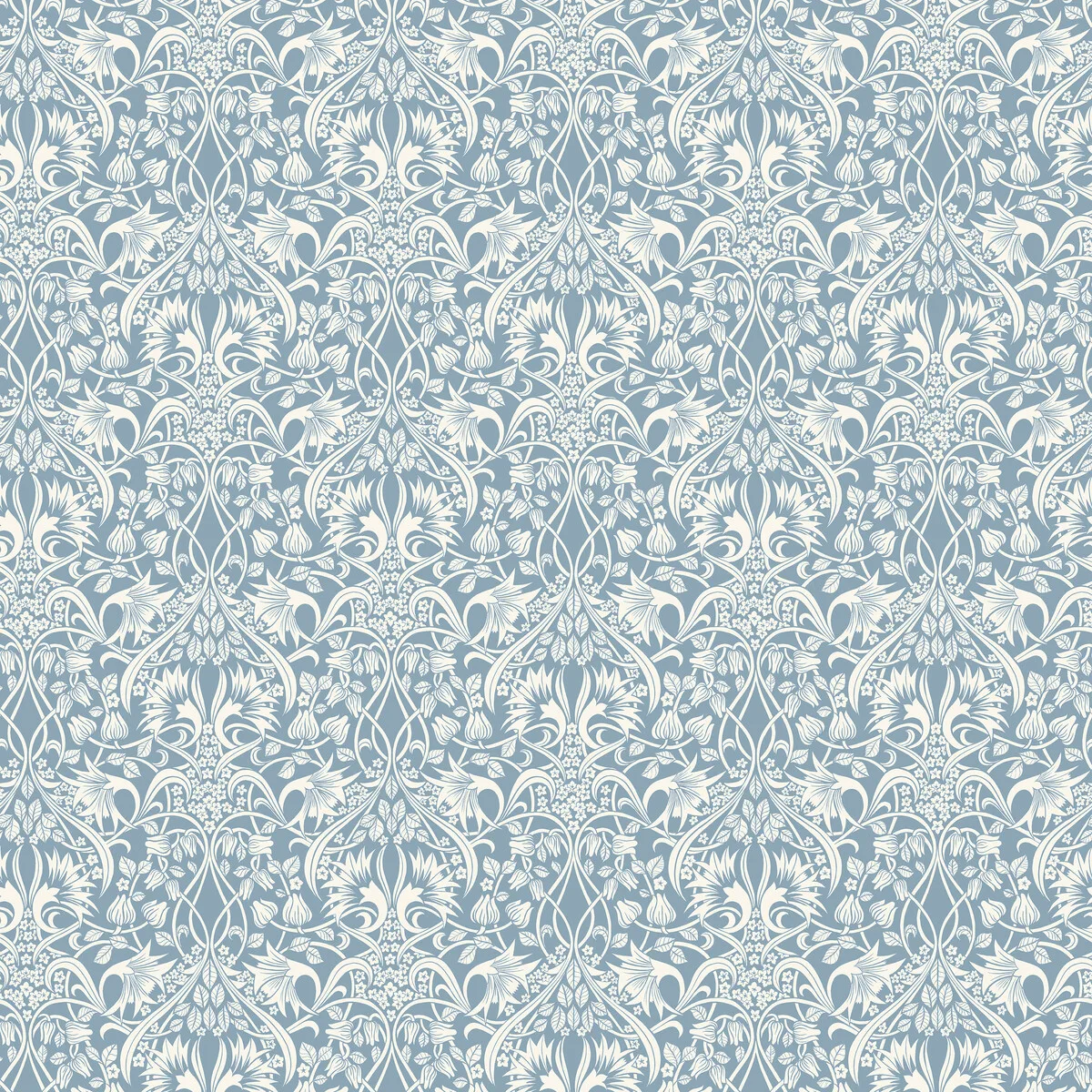 Fritillerie wallpaper in Blue by G P & J Baker, botanical & floral pattern