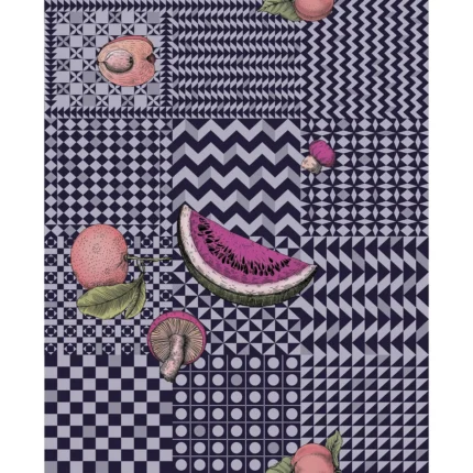 Frutta E Geometrico wallpaper in Ink by Cole & Son, geometric pattern