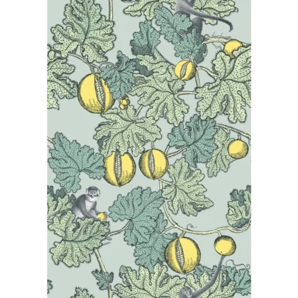 Frutto Proibito wallpaper in Seafoam and Lemon by Cole & Son