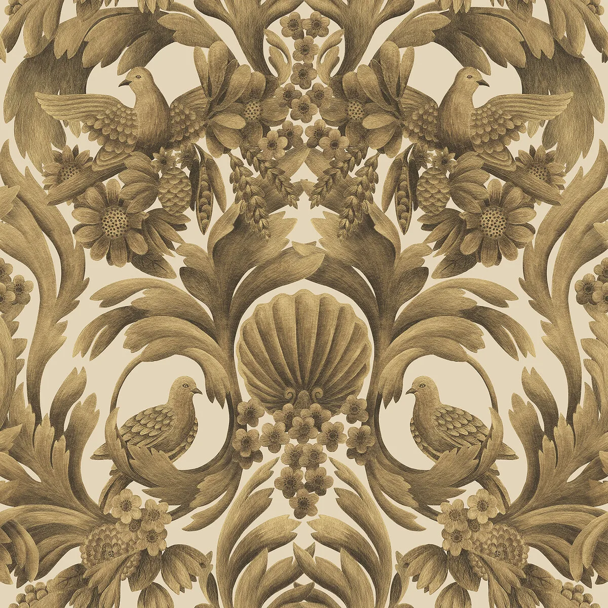 Gibbons Carving wallpaper in Mgld/sand by Cole & Son