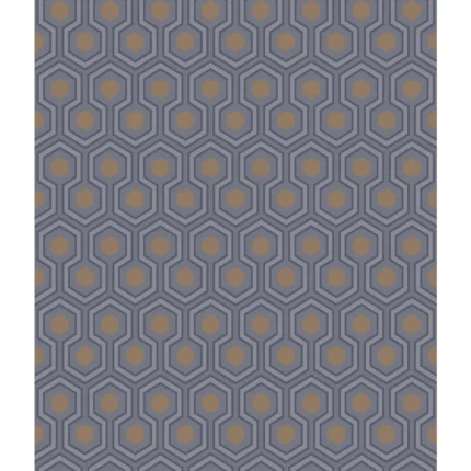 Hicks Hexagon wallpaper in Dk Gry/bronz by Cole & Son, modern pattern