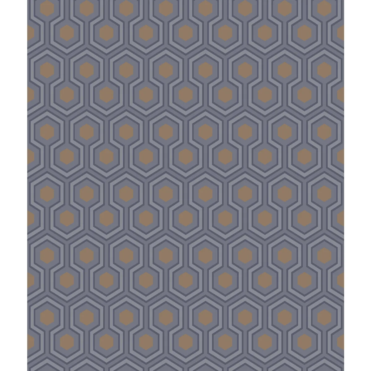 Hicks Hexagon wallpaper in Dk Gry/bronz by Cole & Son, modern pattern