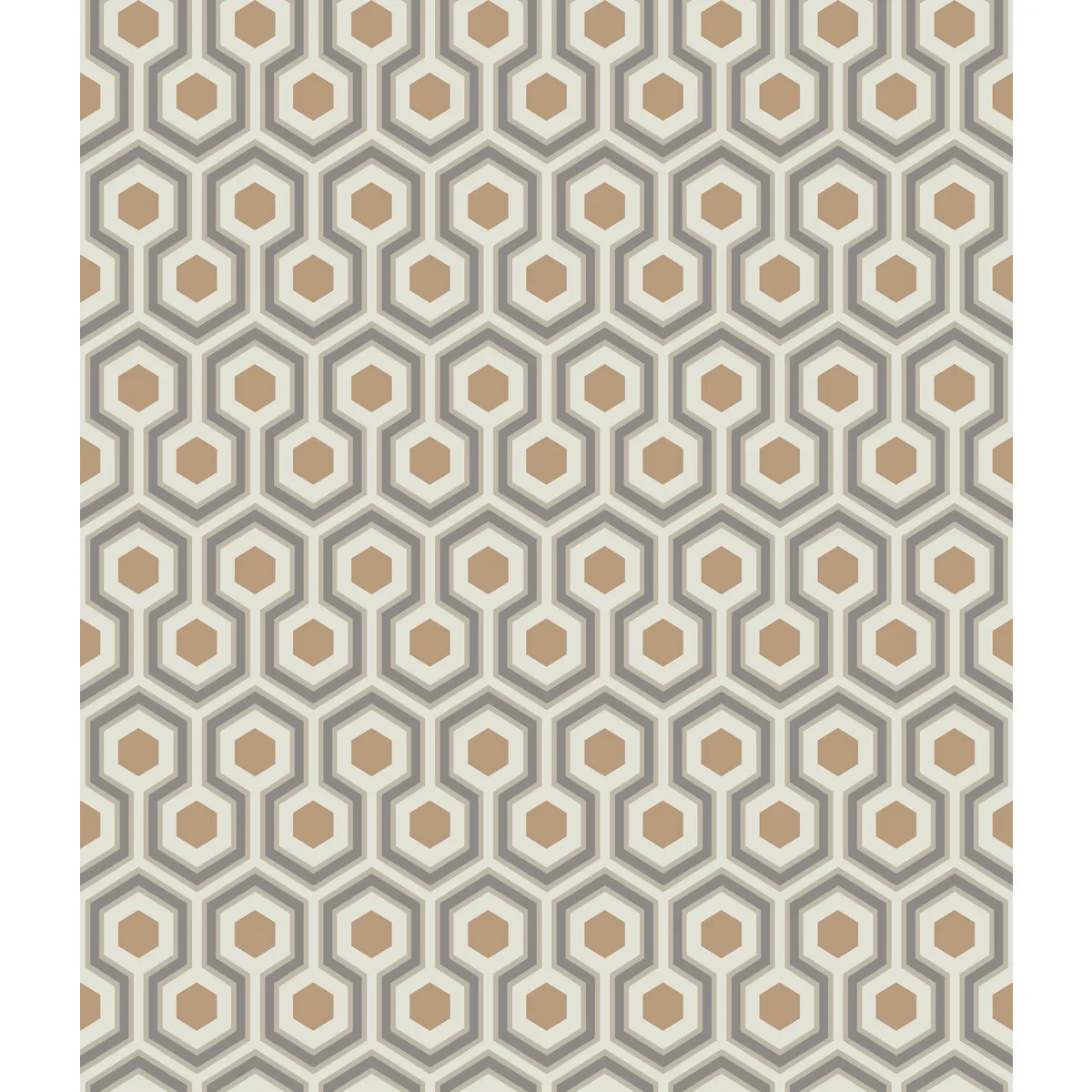 Hicks Hexagon wallpaper in Gold/taupe by Cole & Son, modern pattern