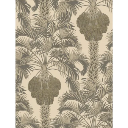 Hollywood Palm wallpaper in Silver and Charcoal by Cole & Son