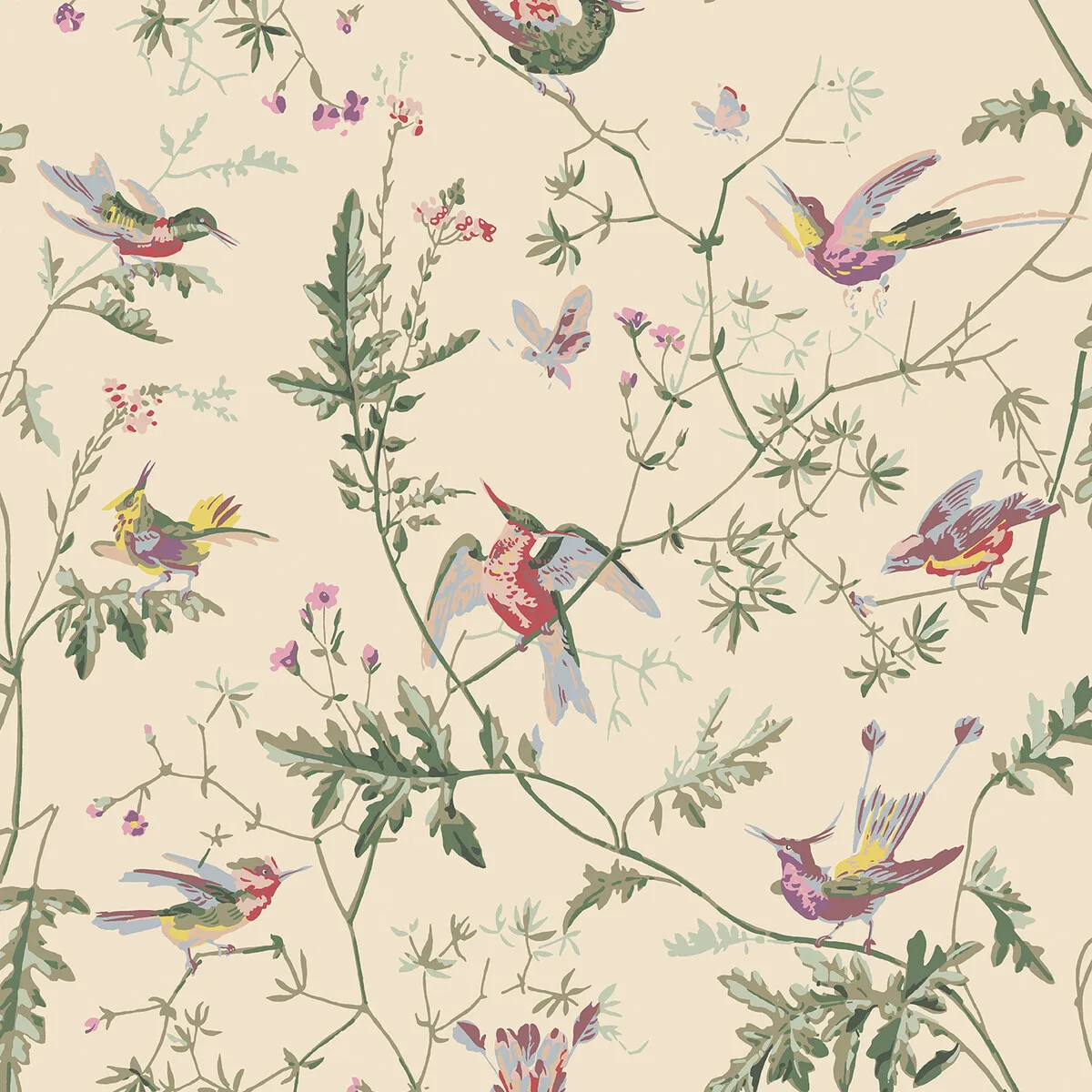 Hummingbirds wallpaper in Original Multi-colour by Cole & Son, animal/insects pattern