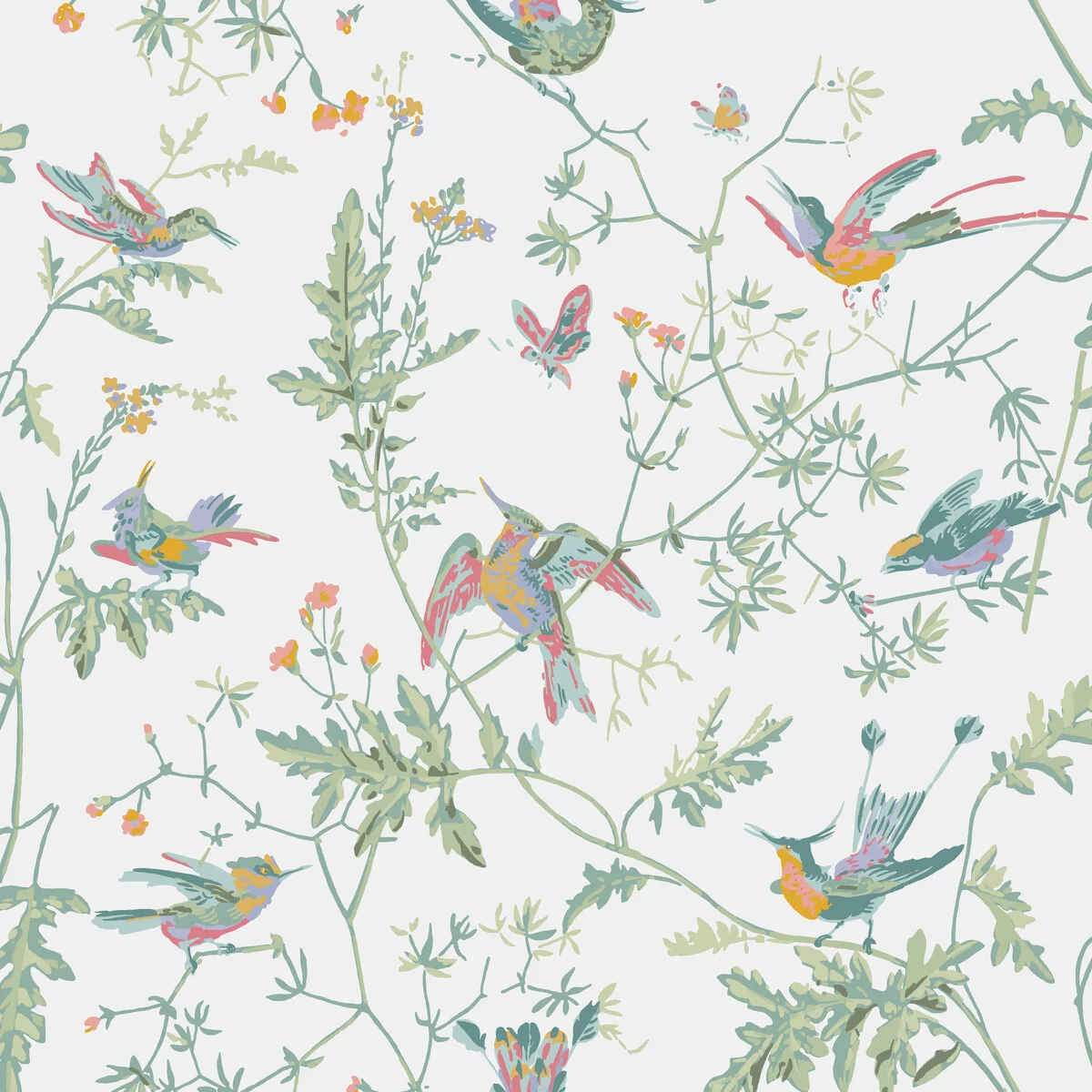 Hummingbirds wallpaper in Pastel by Cole & Son, animal/insects pattern