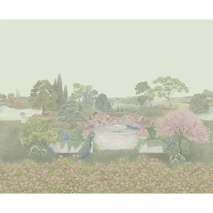 Idyll Metallic mural in Blush Pearl by Cole & Son, animal/insects pattern