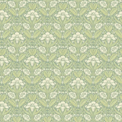 Iris Meadow wallpaper in Aqua/green by G P & J Baker, botanical & floral pattern