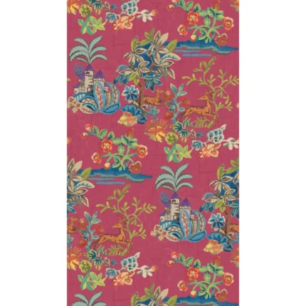 Knight's Tale wallpaper in Fuchsia by G P & J Baker