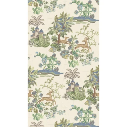 Knight's Tale wallpaper in Sage/blue by G P & J Baker