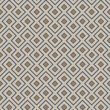 La Fiorentina Small wallpaper in Indigo by G P & J Baker, geometric pattern