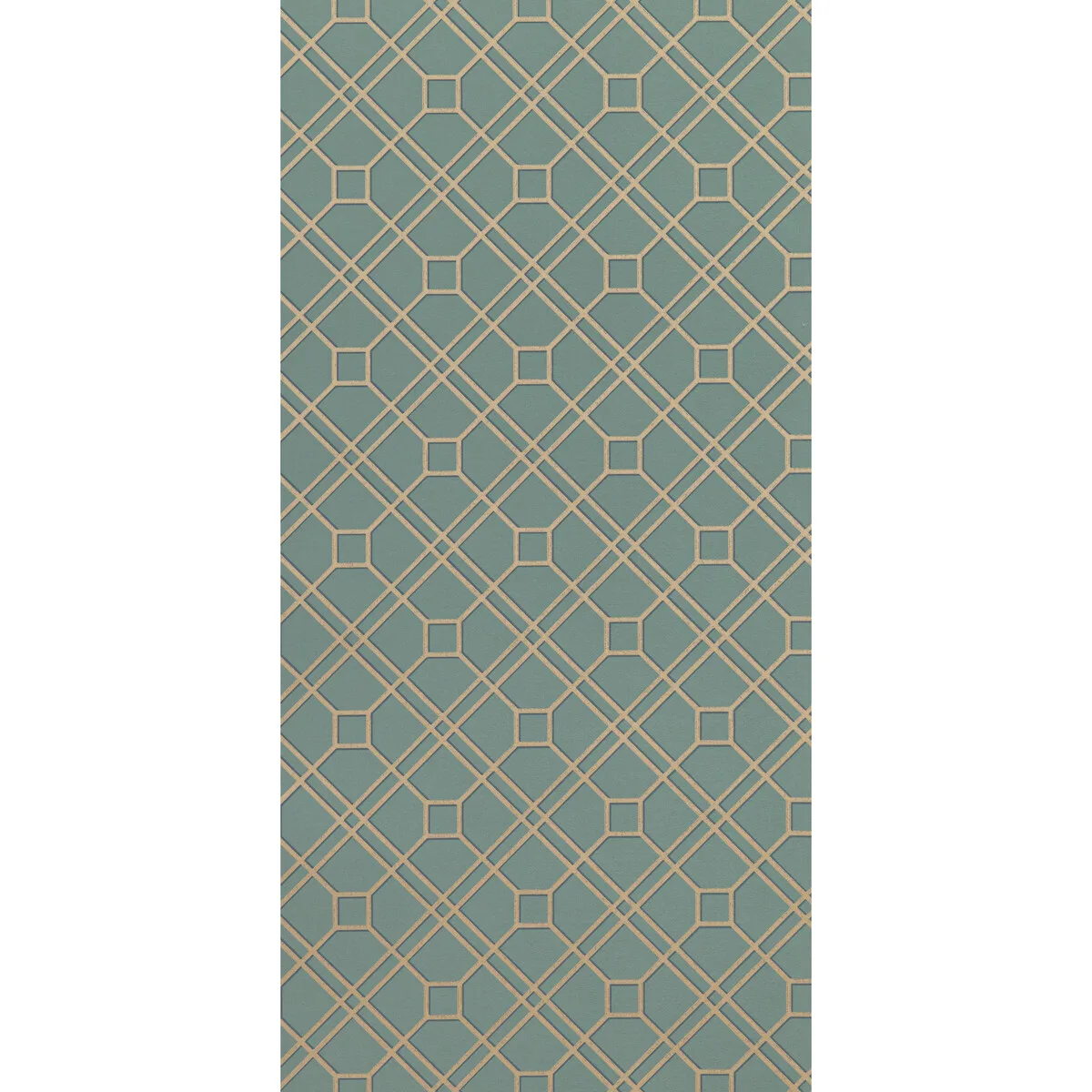 Langdale Trellis wallpaper in Teal/bronze by G P & J Baker, modern pattern