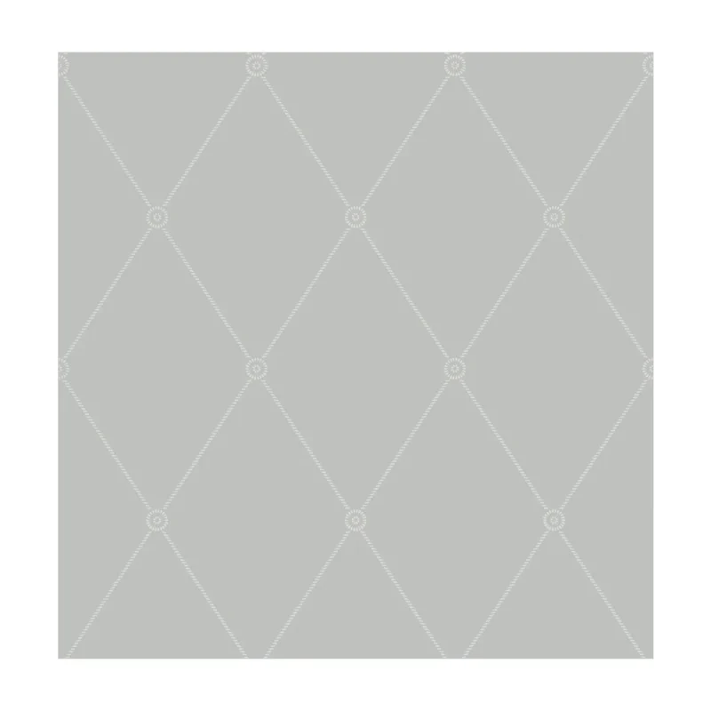 Large Georgian Rope Trellis wallpaper in Grey by Cole & Son, diamond pattern