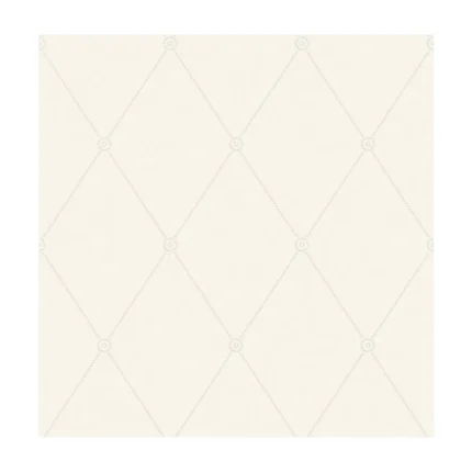 Large Georgian Rope Trellis wallpaper in Ivory by Cole & Son, diamond pattern