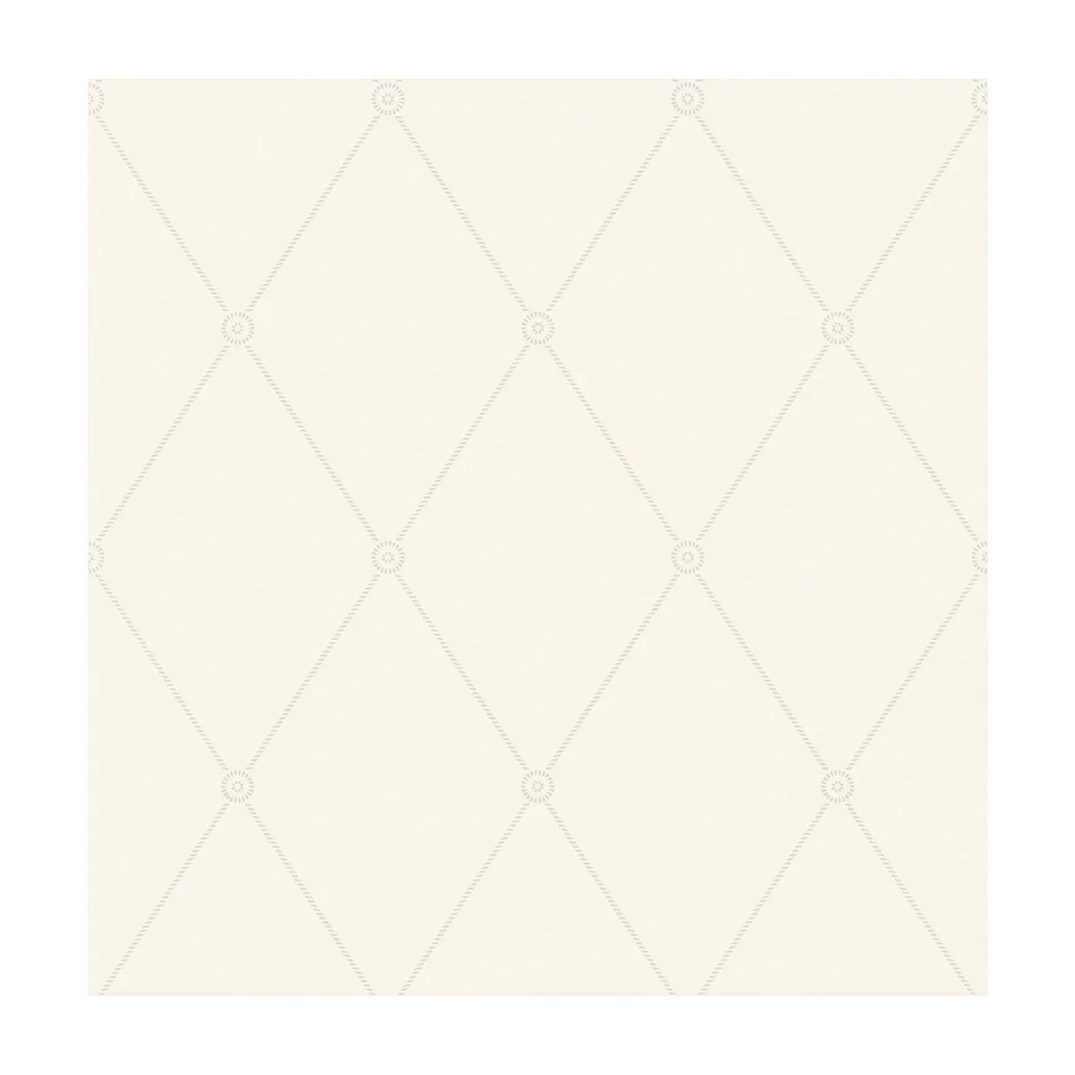 Large Georgian Rope Trellis wallpaper in Ivory by Cole & Son, diamond pattern