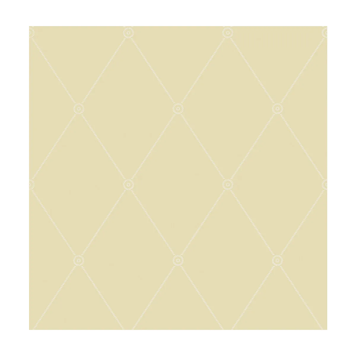 Large Georgian Rope Trellis wallpaper in Straw by Cole & Son, diamond pattern
