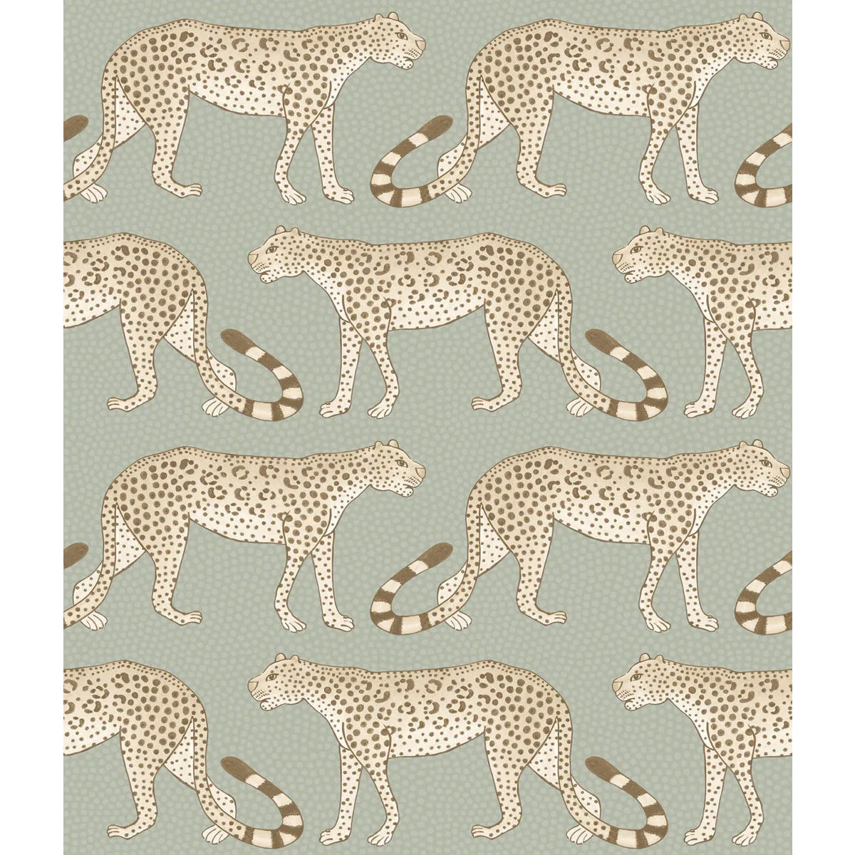 Leopard Walk wallpaper in Olive and White by Cole & Son