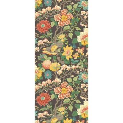 Little Magnolia wallpaper in Charcoal/jewel by G P & J Baker, botanical & floral pattern